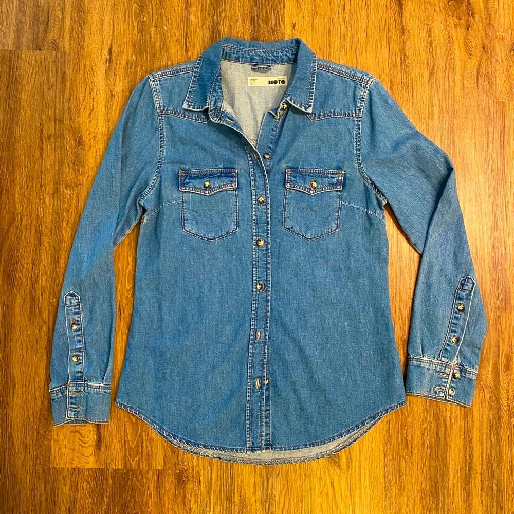 Topshop Moto Denim Shirt